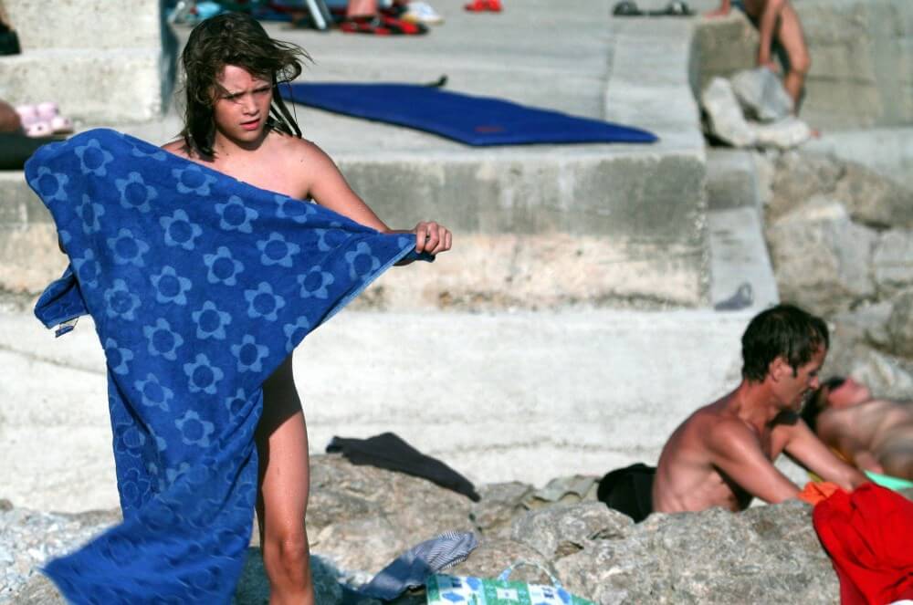 Nudist Rocky Family Angle - A nudist values inner balance and peace of mind
