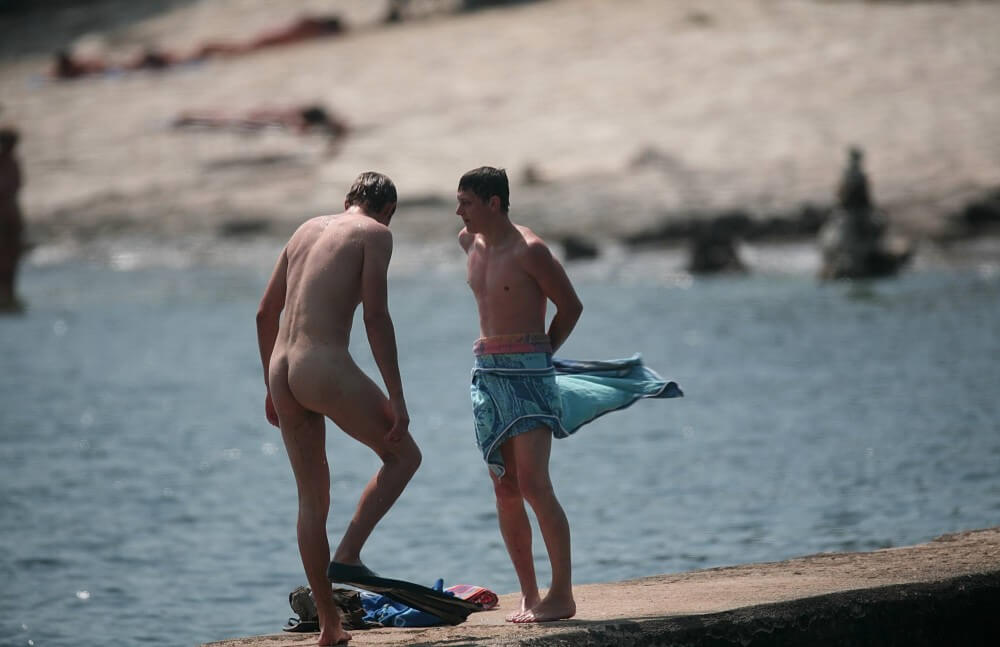 Nudists Boys - Water Prep On The Ledge - People who practice naturism value naturalness and simplicity