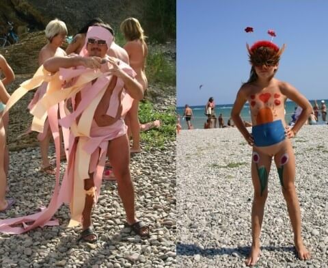 Natural Mud Camouflaging pics - Naturism teaches respect for nature